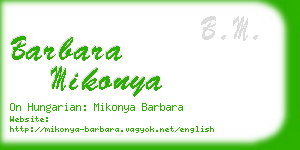 barbara mikonya business card